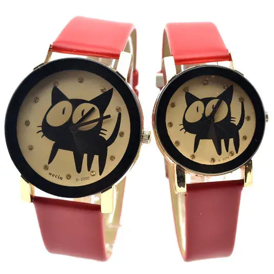 Korean cat design couple watch