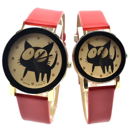 Korean cat design couple watch