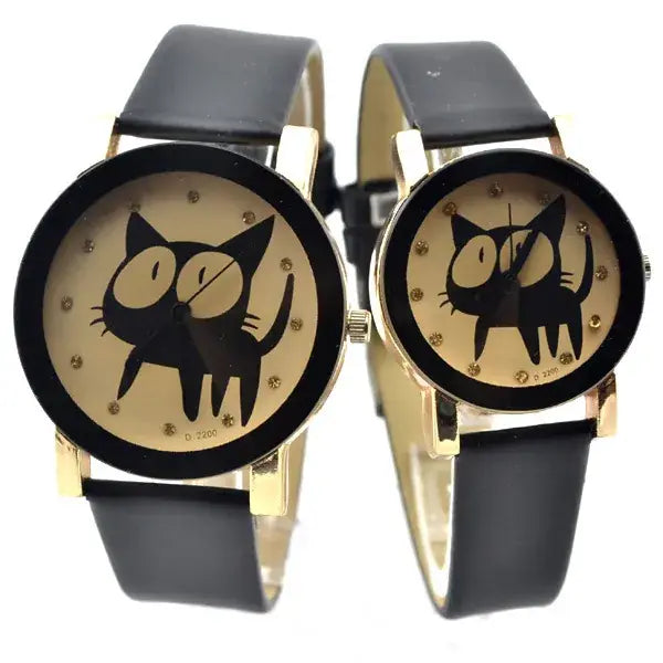 Korean cat design couple watch