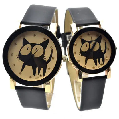 Korean cat design couple watch