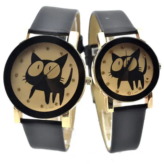 Korean cat design couple watch
