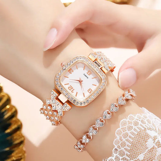 Rose gold women watch