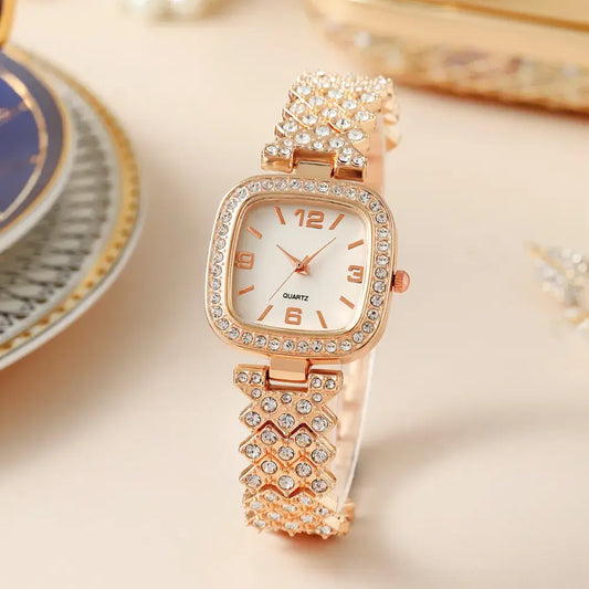 Rose gold women watch