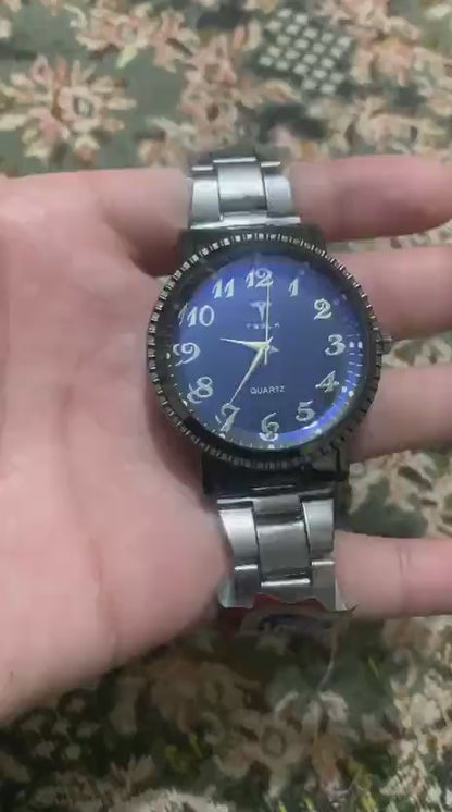 Tesla brand stainless steel watch